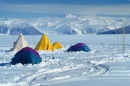 campamento glaciar antartico